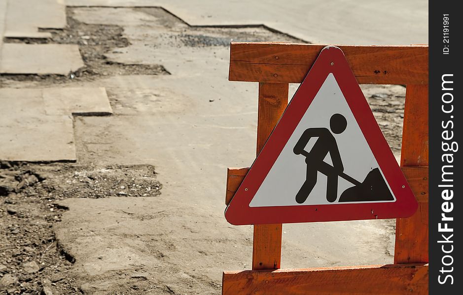 Warning sign - this road is currently under construction