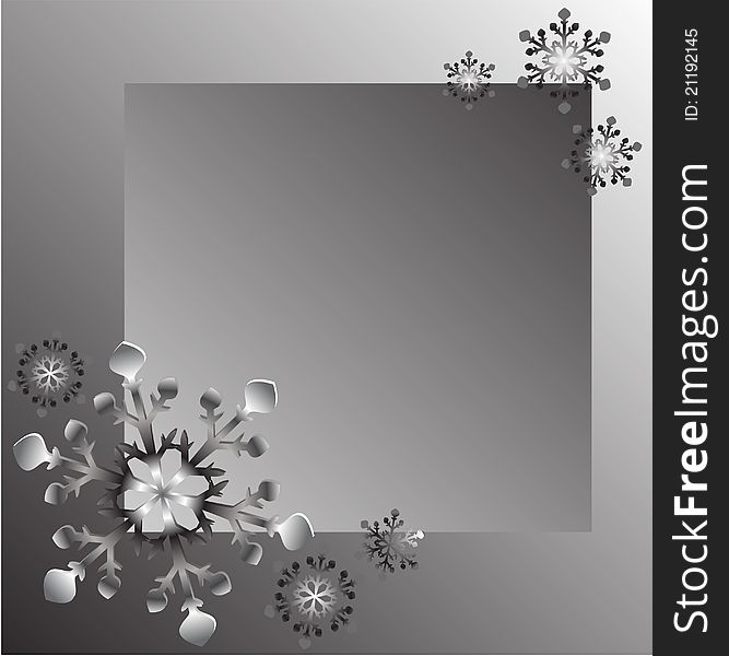 Xmas background in grey tone with snowflakes