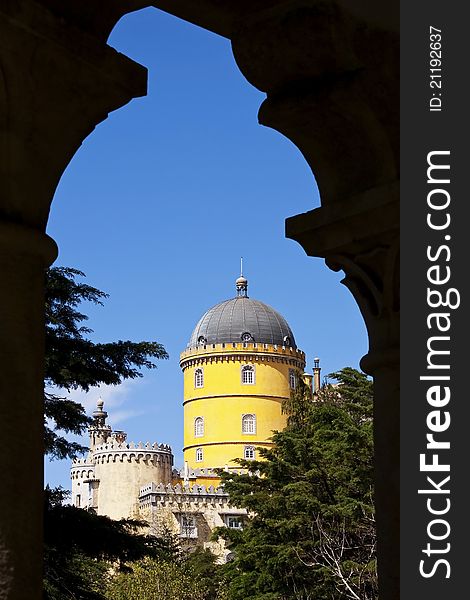 Pena Palace Seen Through An Arch