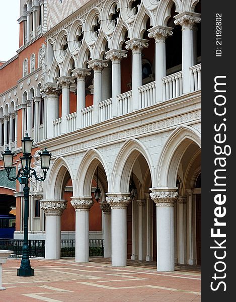 The building by street in Macao. The building by street in Macao