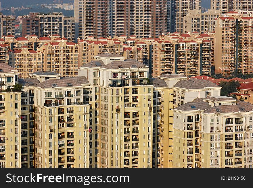 High density residential buildings in downtown. High density residential buildings in downtown