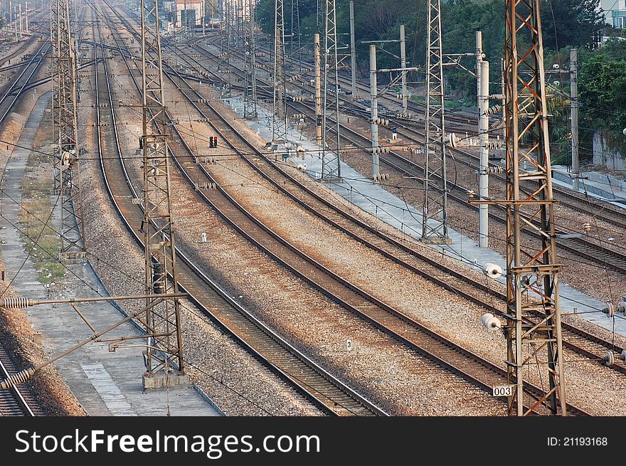 The railway tracks and racks