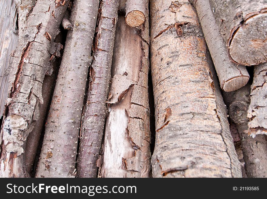 Stack Of Dried Wood Logs