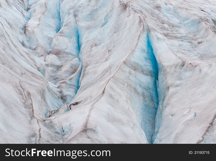 Cracks In Glacier Ice Sheet