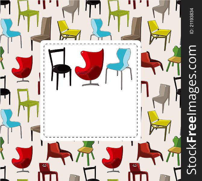 Cartoon chair furniture card