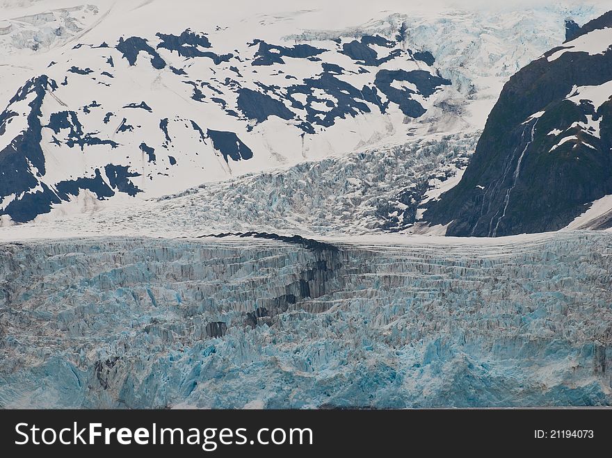 Meandering Surprise Glacier In Mountain