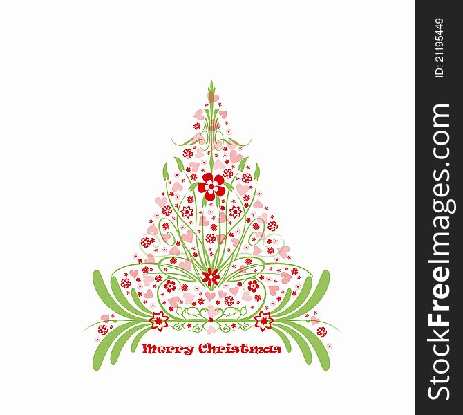 Beautiful christmas decoration with floral and heart pattern. Beautiful christmas decoration with floral and heart pattern