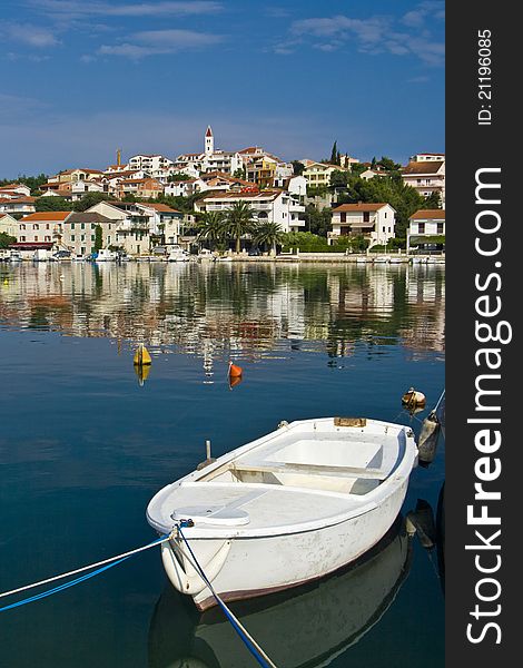 White Fishing Boat And Seget Donji