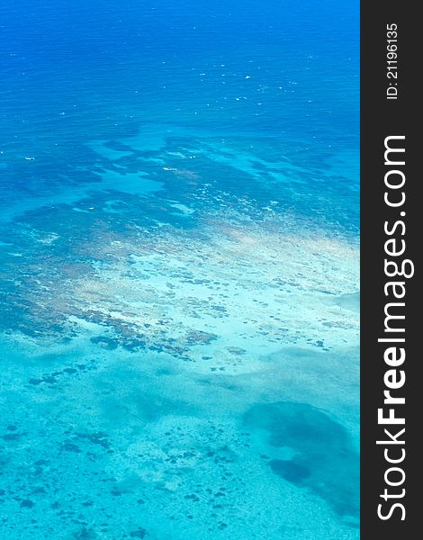 Caribbean sea at belize - paradise for many tourists who enjoy scuba diving