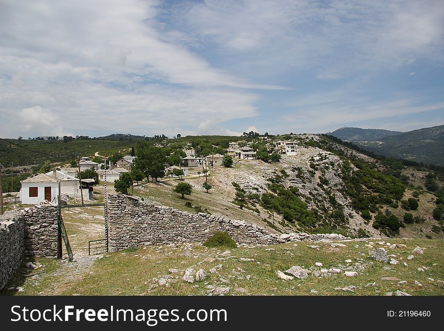 Mountain Village Of Kastro On Thasso Greece