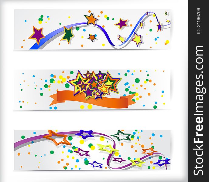 Set of the 160x600 abstract banners. Vector illustration.