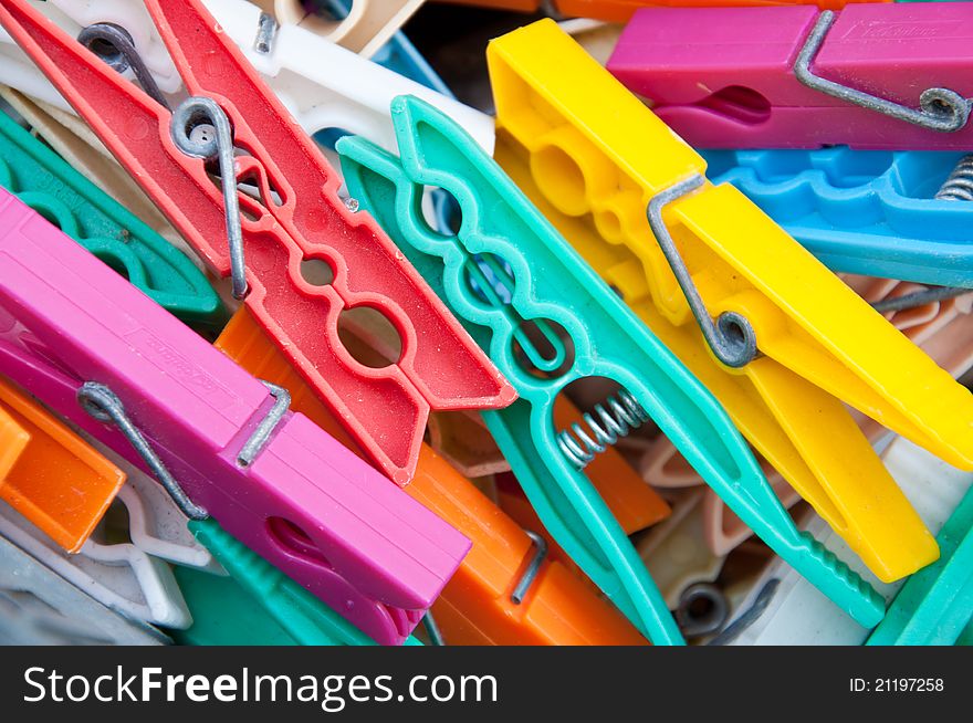 Pegs for hanging clothes to dry in the garden