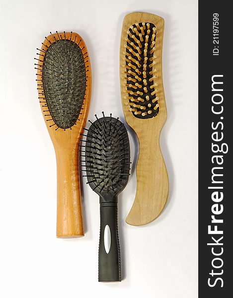 Top view of three different style combs. Top view of three different style combs