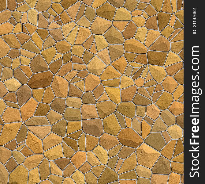 A mosaic-type texture of differently shaded red stones