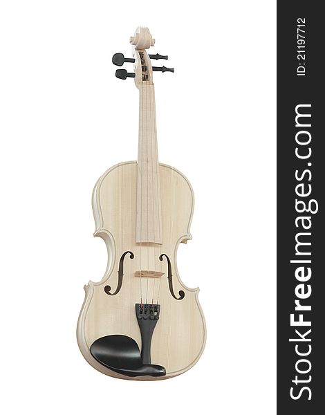 The image of a violin under the white background