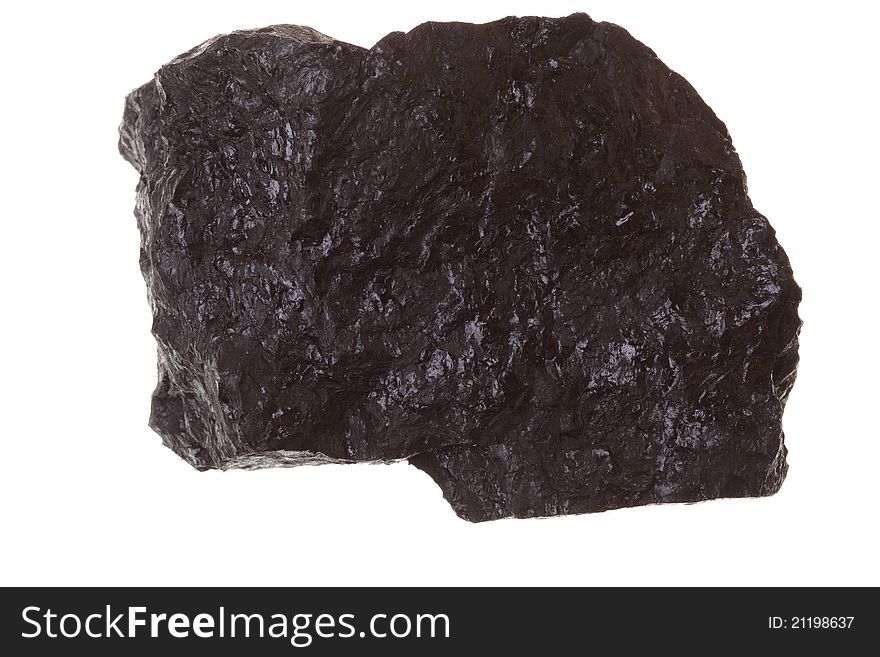 Pieces of coal isolated on white background