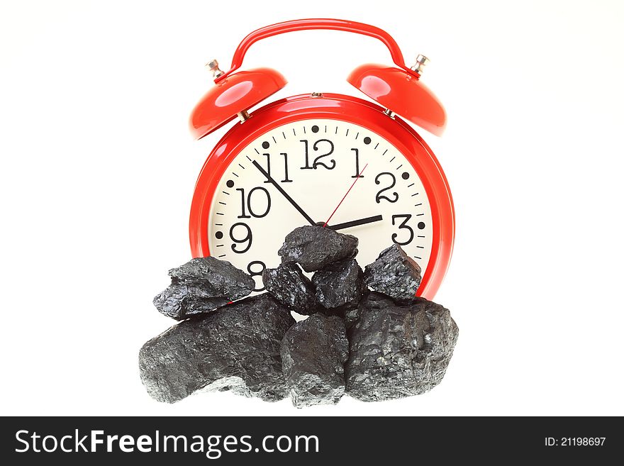 Pieces Of Coal Isolated On White Background