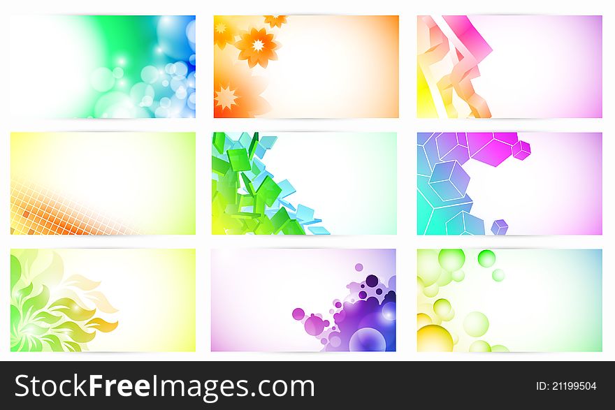 Set of Colorful Fantasy Business Cards