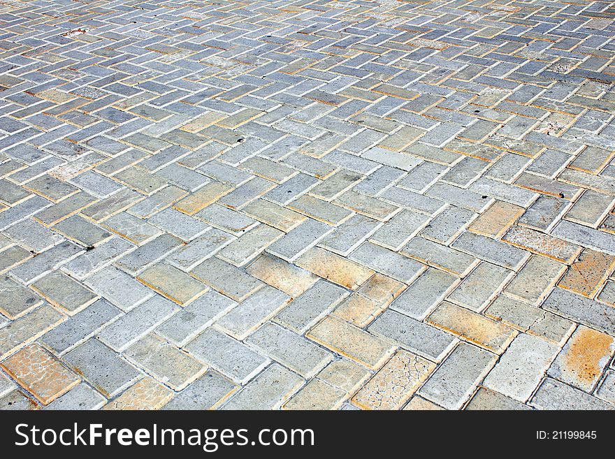 Stones of the pavement of an urban street