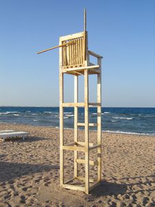 Lifeguard Chair On Beach Royalty Free Stock Photos