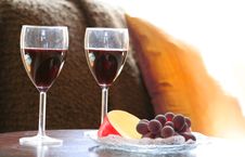Wine Glasses And Fruits Stock Photos Wine Glasses And Fruits Stock Photos