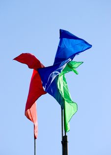 Three Colour Flags Waving Stock Image Three Colour Flags Waving Stock Image
