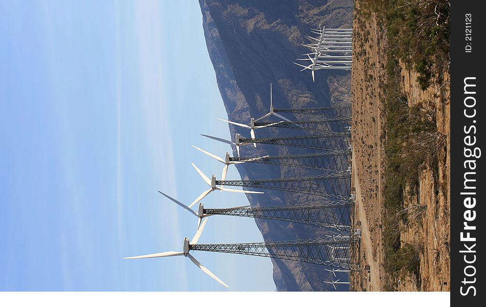Wind Turbines in the California Desert. Wind Turbines in the California Desert