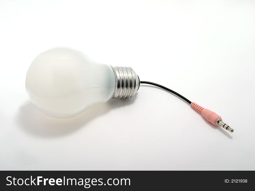 Mate bulb with connector plug 
over isolated white background