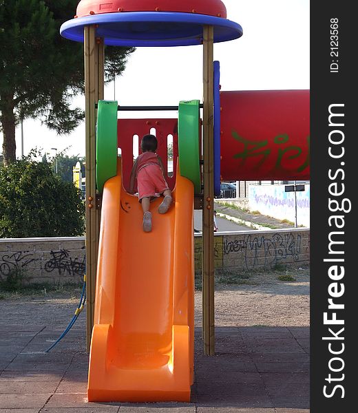 Children park with playground equipment. Children park with playground equipment