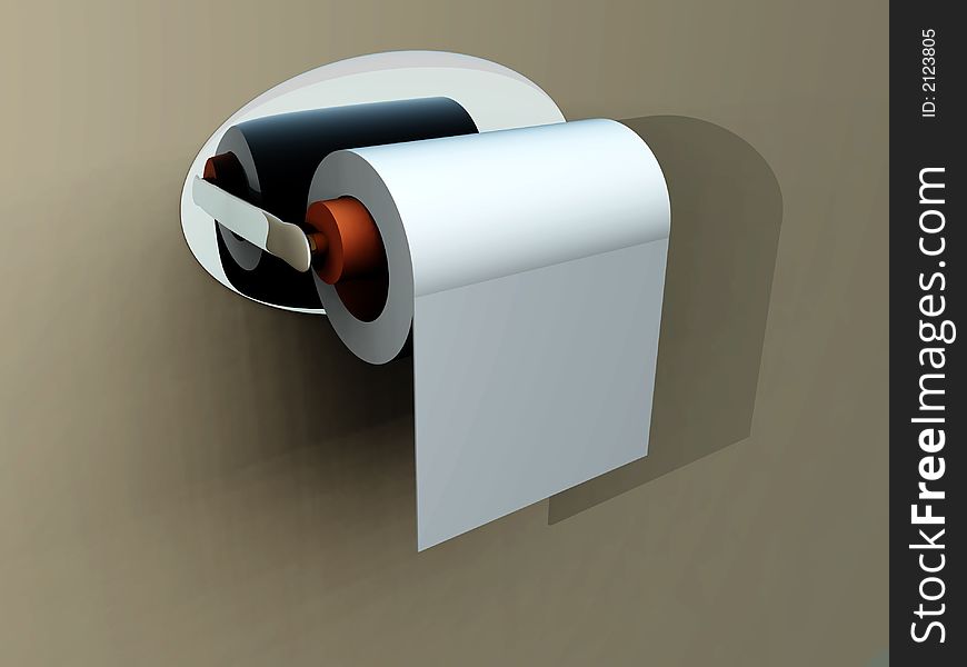 A image of a simple loo roll on its holder. A image of a simple loo roll on its holder.