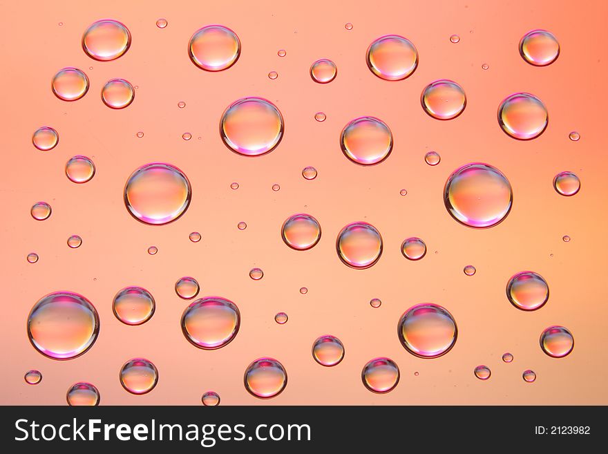 Close up of Water Drops on a Color. Close up of Water Drops on a Color