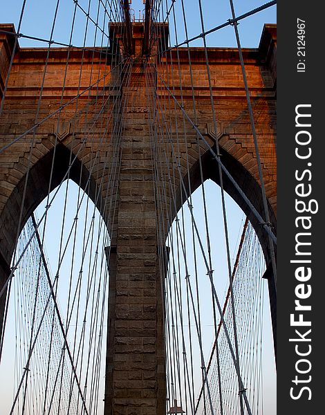 Structure of Brooklyn bridge in the city of New York, United States of America. Structure of Brooklyn bridge in the city of New York, United States of America