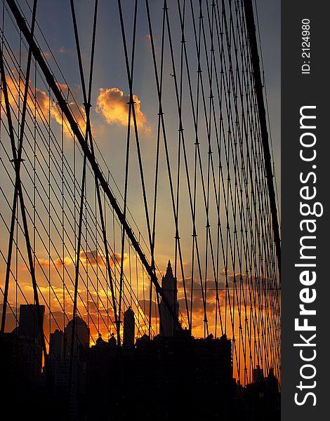Structure of Brooklyn bridge in the city of New York, United States of America. Structure of Brooklyn bridge in the city of New York, United States of America