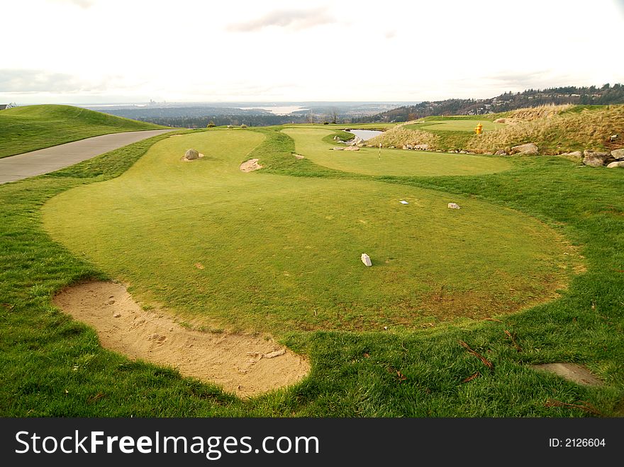 Tee Box in a golf course. Tee Box in a golf course