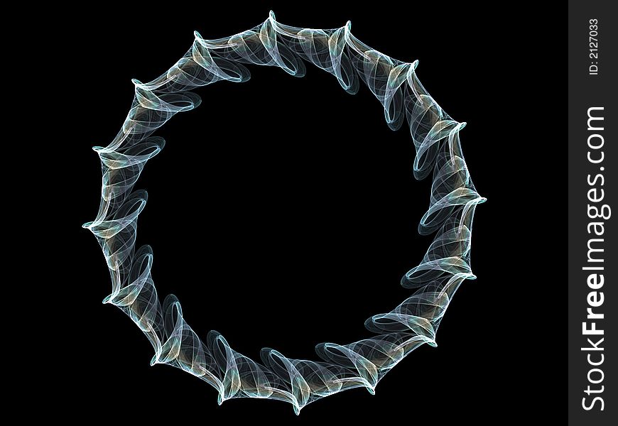 Computer generated abstract circle isolated on black