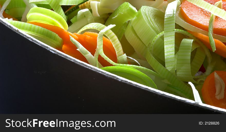 Freshly chopped vegetables for Minestrone Soup