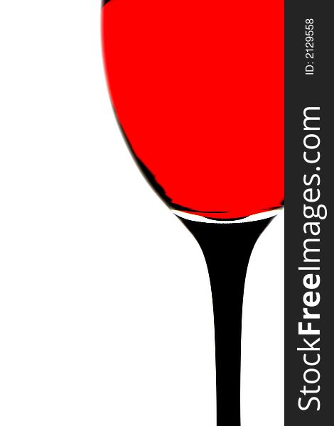 Partial view of isolated glass of red wine. Partial view of isolated glass of red wine.