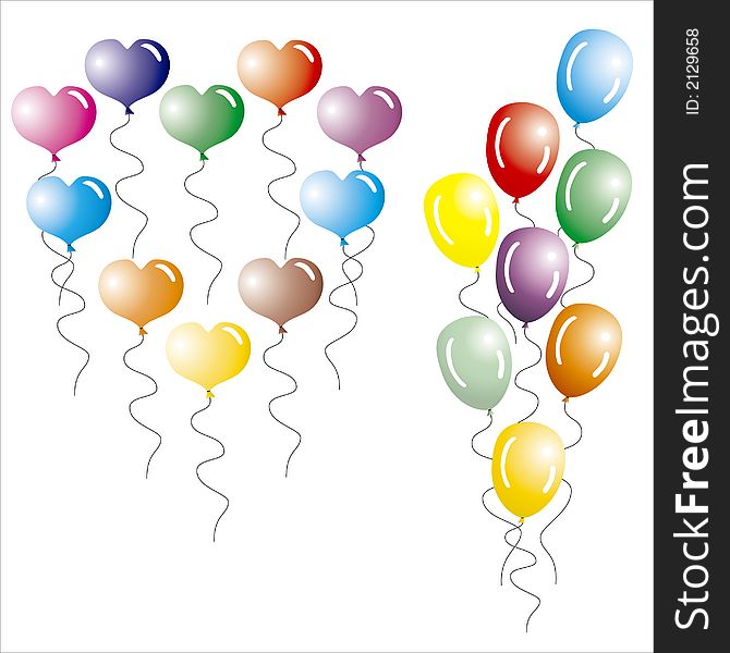 Multi-coloured Balloons.