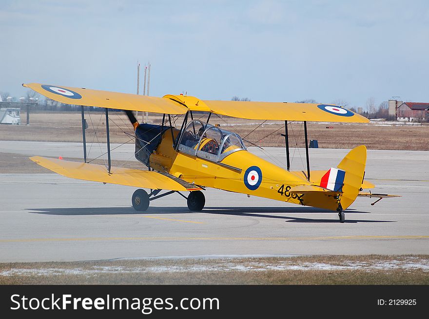 A world war 2 plane doing its runup. A world war 2 plane doing its runup