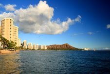 Waikiki And Diamond Head Royalty Free Stock Photography