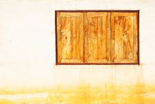 Wooden Window And Vintage Wall Stock Photography Wooden Window And Vintage Wall Stock Photography