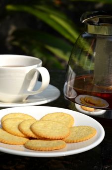 Tea Break With Biscuits Royalty Free Stock Photo Tea Break With Biscuits Royalty Free Stock Photo