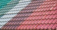 Colorful Tiled Roof Stock Photography