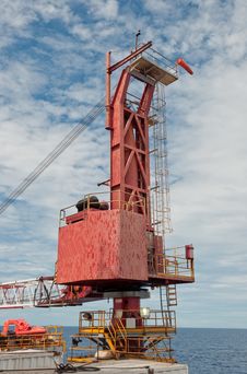 Crane On A Drilling Unit Stock Images