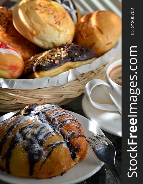 Bread And Coffee On A Breakfast Table