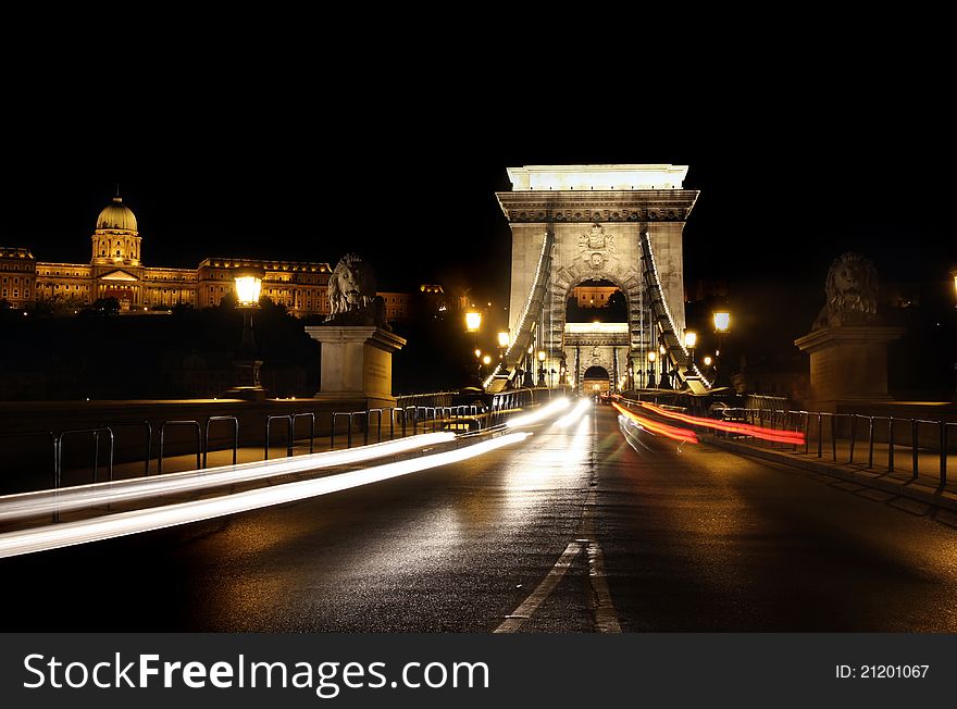 Chain bridge in Budapest, Hungary