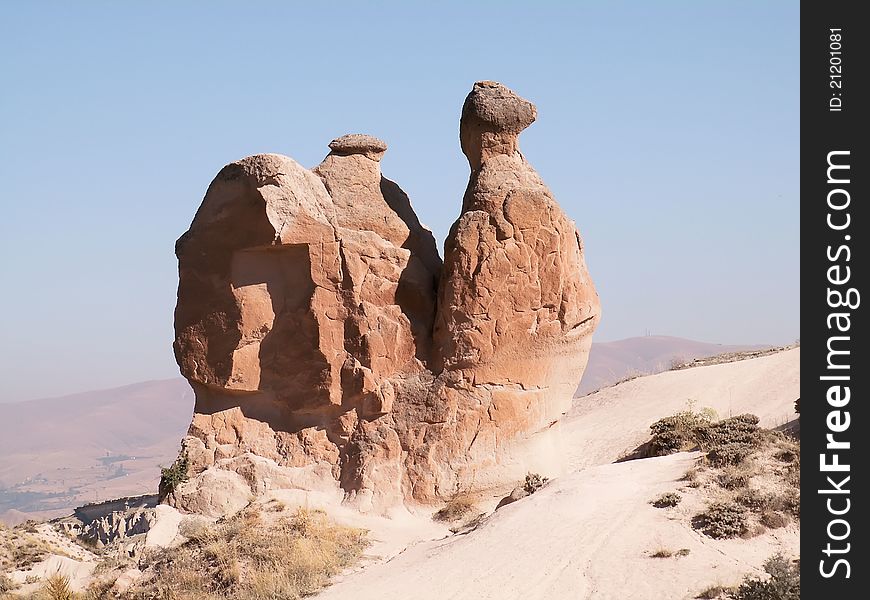 The fairy chimneys in Cappadocia