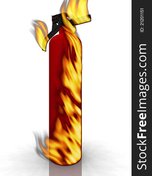 Fire extinguisher in on white background. Fire extinguisher in on white background