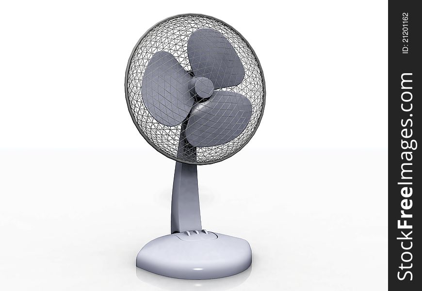 The fan on a white background