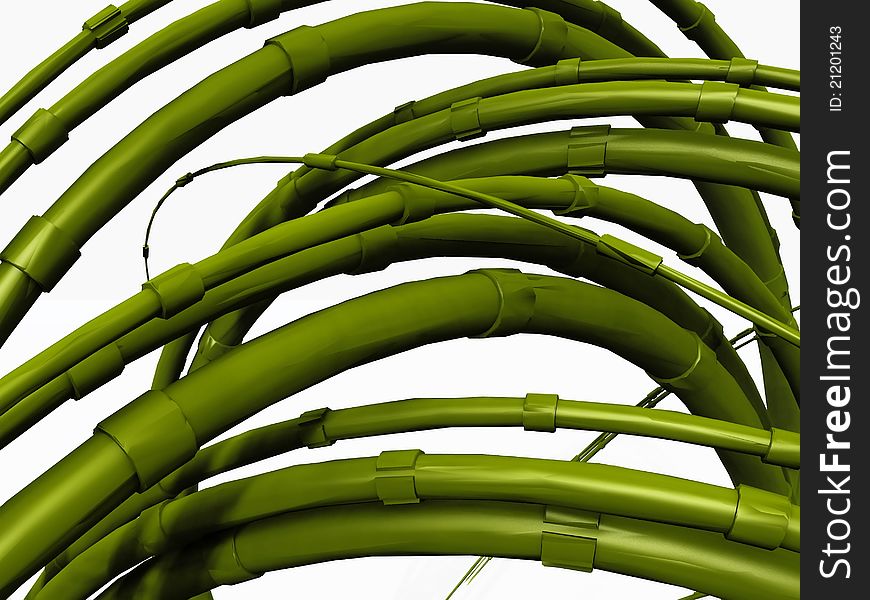 Bamboo arches on a white background